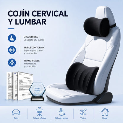 Reposacabezas y cojín de soporte lumbar